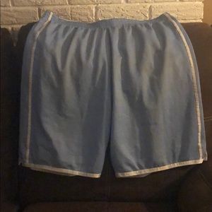 Men’s blue and white athletic shorts